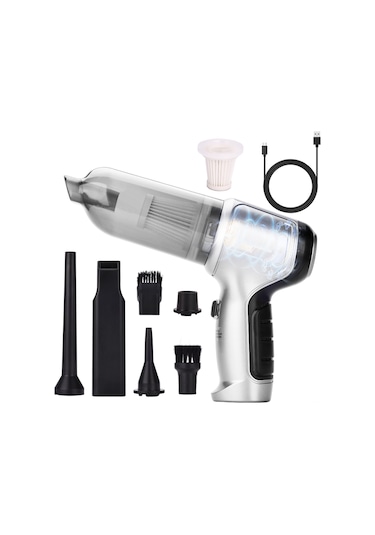 Monyee 80w 19000pa Süpürge Ve Hava Pompa 2'li 1, Li-poly Batarya, Taşınabilir El Tipi, Fırça Ve Kullanım Kılavuzu İçerir