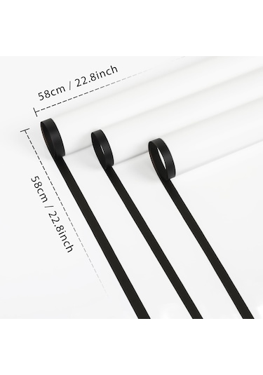 Çiçek Ambalaj Kağıdı - Beyaz - Siyah Kenarlı - 5 Adet - Mat Opp 5