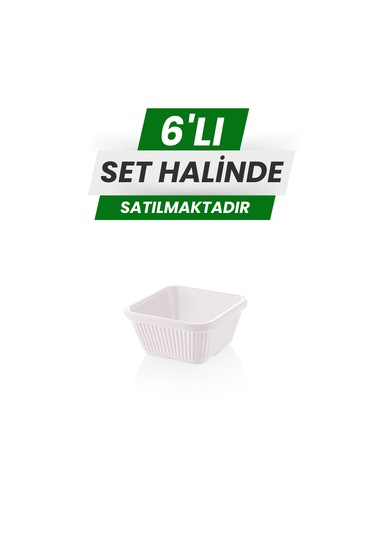 Alezy 528 Göreme Melamin Termostar Kare Sosluk 7 Cm Beyaz