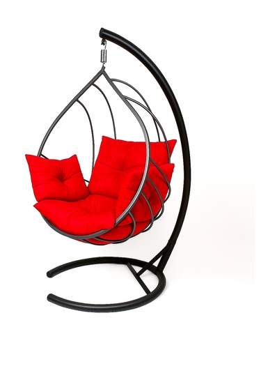 Damla Salıncak - Armut Salıncak Siyah Kırmızı Minder