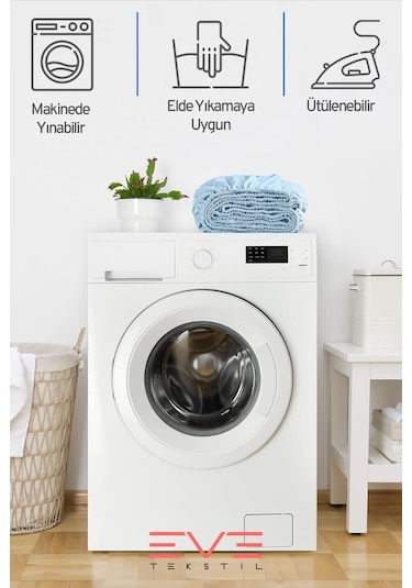 Eve Tekstil Fitted Yüksek Kaliteli Penye Kumaş Tek Kişilik Lastikli Çarşaf Mavi