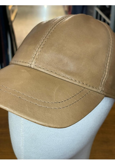 Hamze %100 Manda Derisi Cap Şapka Camel