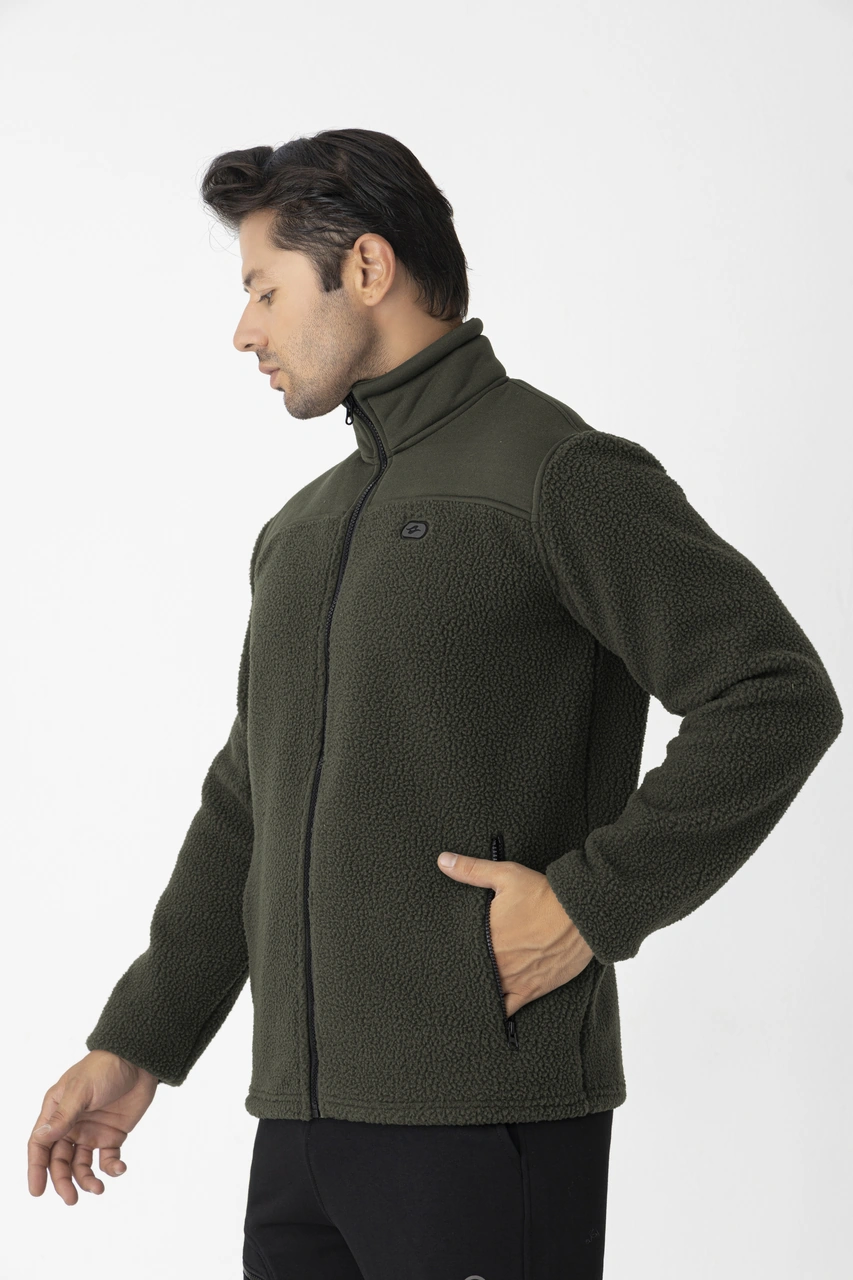 Crozwise Tam Fermuar 3 İplik Sweat Yeşil 6055-04 Yeşil