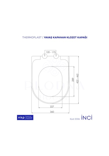 D-Form İnci Yavaş Kapanan Klozet Kapağı