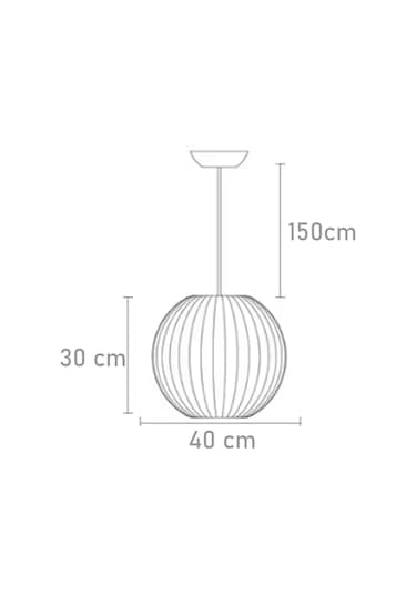 Qdec Japon İpek Avize Küre 40 Cm Beyaz
