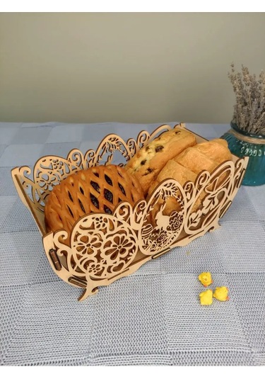 Woodiks Ekmek Kutusu, Şekerlik - "zaychik" 155221113 Bej Açık