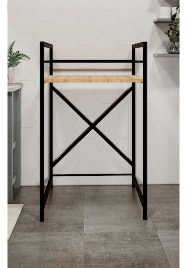 Çamaşır Makinası Ve Kurutma Makinası Rafı Çamaşır Makinası Üstü Banyo Düzenleyici Raf Kahverengi