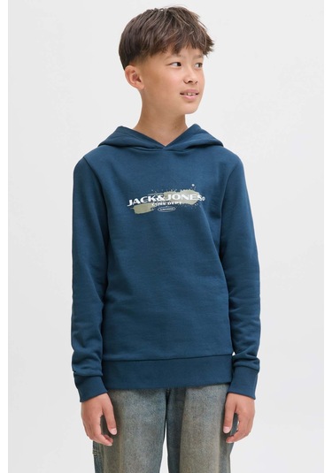 Jack & Jones Jcocondor Sweat Hood Fst Mavi Erkek Çocuk Sweatshirt 000000000102353035 Mavi