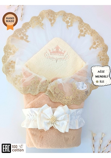 Kışlık Bebek Kundağı Unisex Bebek Dış Kundak Battaniyesi Hastane Çıkışı Kundak Battaniye Sütlü Kahve