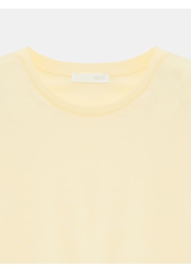 Dilvin 3683 Basic T-shirt-açık Sarı Sarı