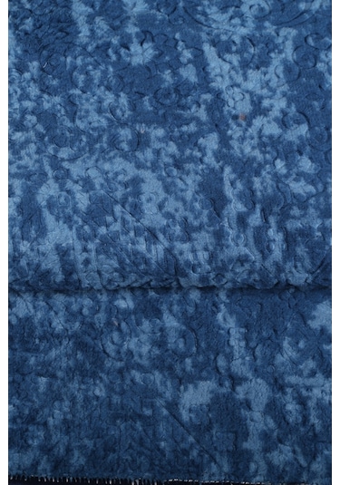 Nova Lacivert Büyük Ebat 80x150 + 50x80 Cm 2'li Banyo Halısı Lacivert
