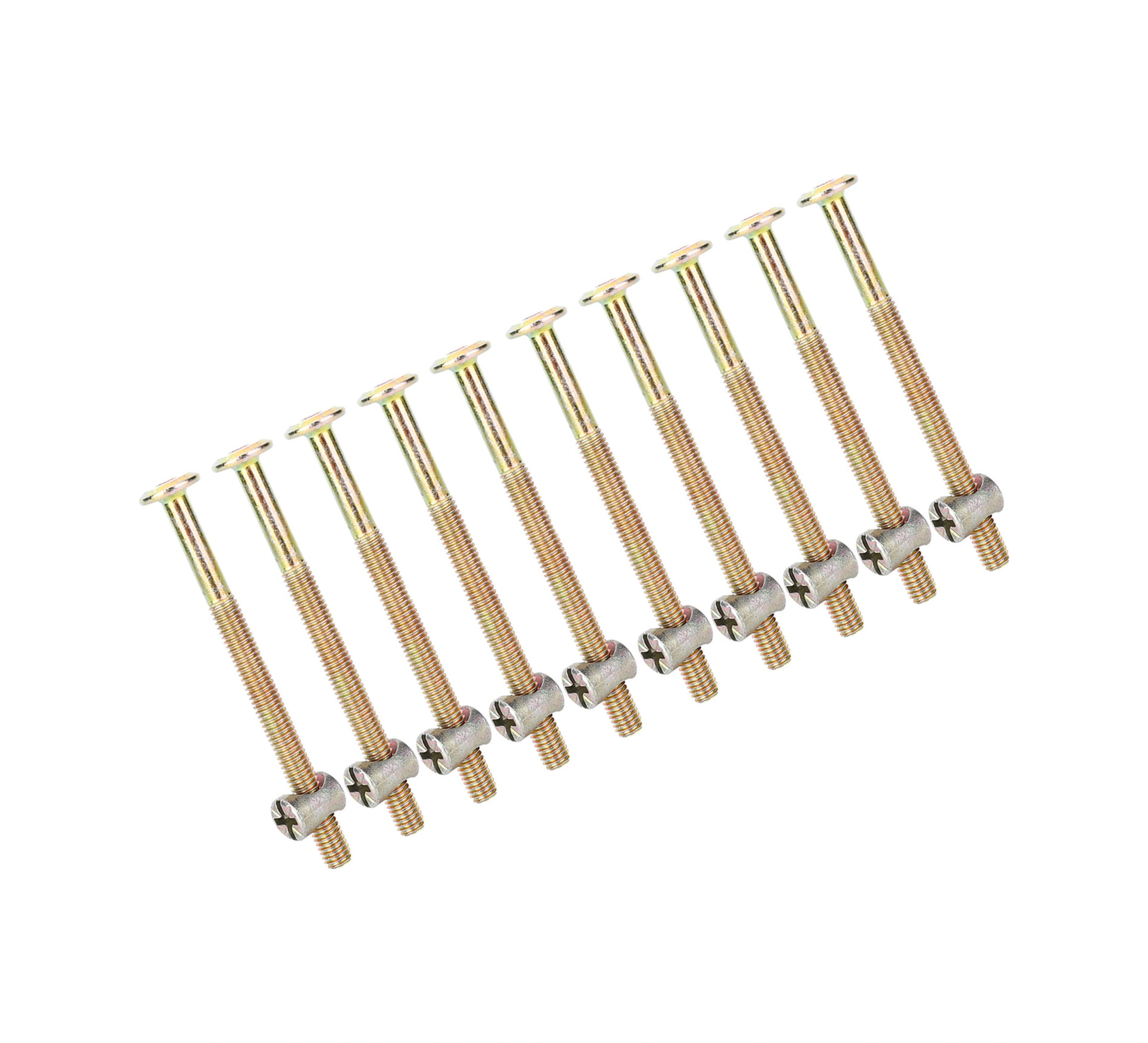 Yaleker 80mm Galvanizli Karbon Çelik M6 Mobilya Cıvata Ve Somun Seti, Ahşap-kabin Birleştirme, 10 Adet/paket Diğer