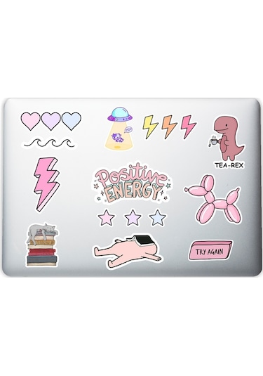 Pink Dekoratif Laptop Notebook Tablet Telefon Sticker Set 04