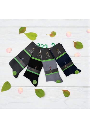 Erkek Uzun Dikişsiz Bambu Çorap 6'lı Ve 12'li Çok Renkli