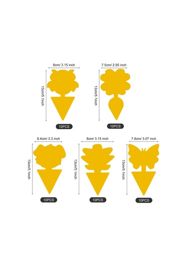 Dofolink 100 Adet Çift Taraflı Zararlı Ötücü, Bitki Koruma Yapıştırıcı 20 Kelebek, 20 Havuç, 20 Köpek, 20 Çam, 20 Baykuş Desenli , Toksik Olmayan, Su Geçirmez, Seralar Ve Bahçeler İçin