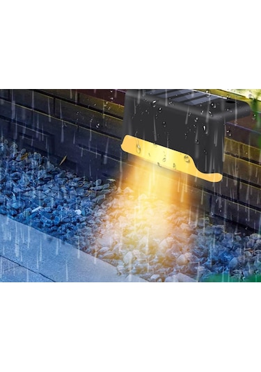 Solar Güneş Enerjili Şarj Edilen Köşebent Merdiven Bahçe Led Lamba 4 Adet