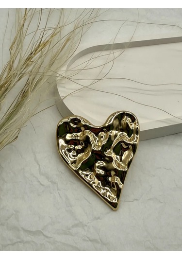 Best Price 34 Orijinal Broş Kalp Yırtık Metal 342231422 Altın Rengi