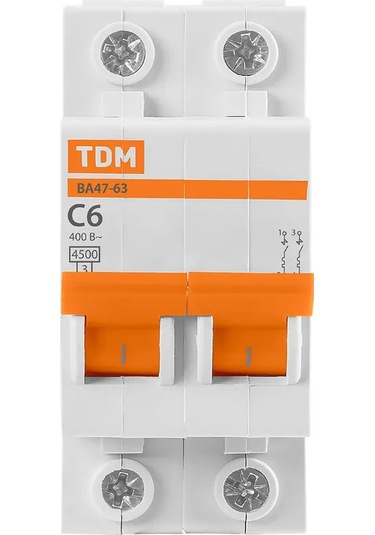 Tdmelectric Modüler Otomatik Anahtar Kesici 2 Kutuplu 6a Tip C 273189645