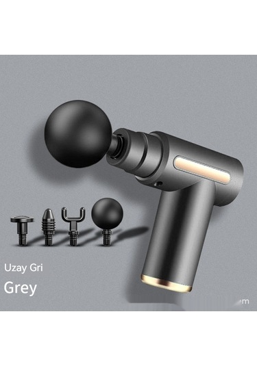 Jian Fan Elektrik Fasya Tabancası Mini Ev Titreşim Gevşeme Kaş Akıllı Servikal Masaj Makinesi Mini Masaj Tabancası Gri Gri