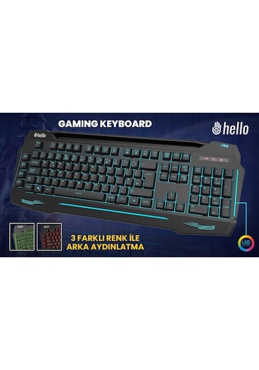 Hello HL-4616 4 Makro Tuşlu Işıklı Kablolu Gaming Q Klavye
