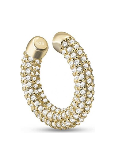 Choice Halka Gümüş Kıkırdak Küpe  Gold