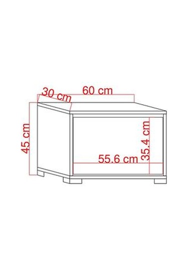Just Home Aspendos Düşer Tek Kapak Ayakkabılık - Safir Meşe / Beyaz Safir Meşe / Beyaz Beyaz - Safir Meşe
