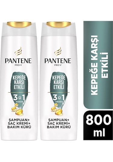 Pantene 3 in 1 Kepeğe Karşı Etkili Şampuan 2 x 400 ML