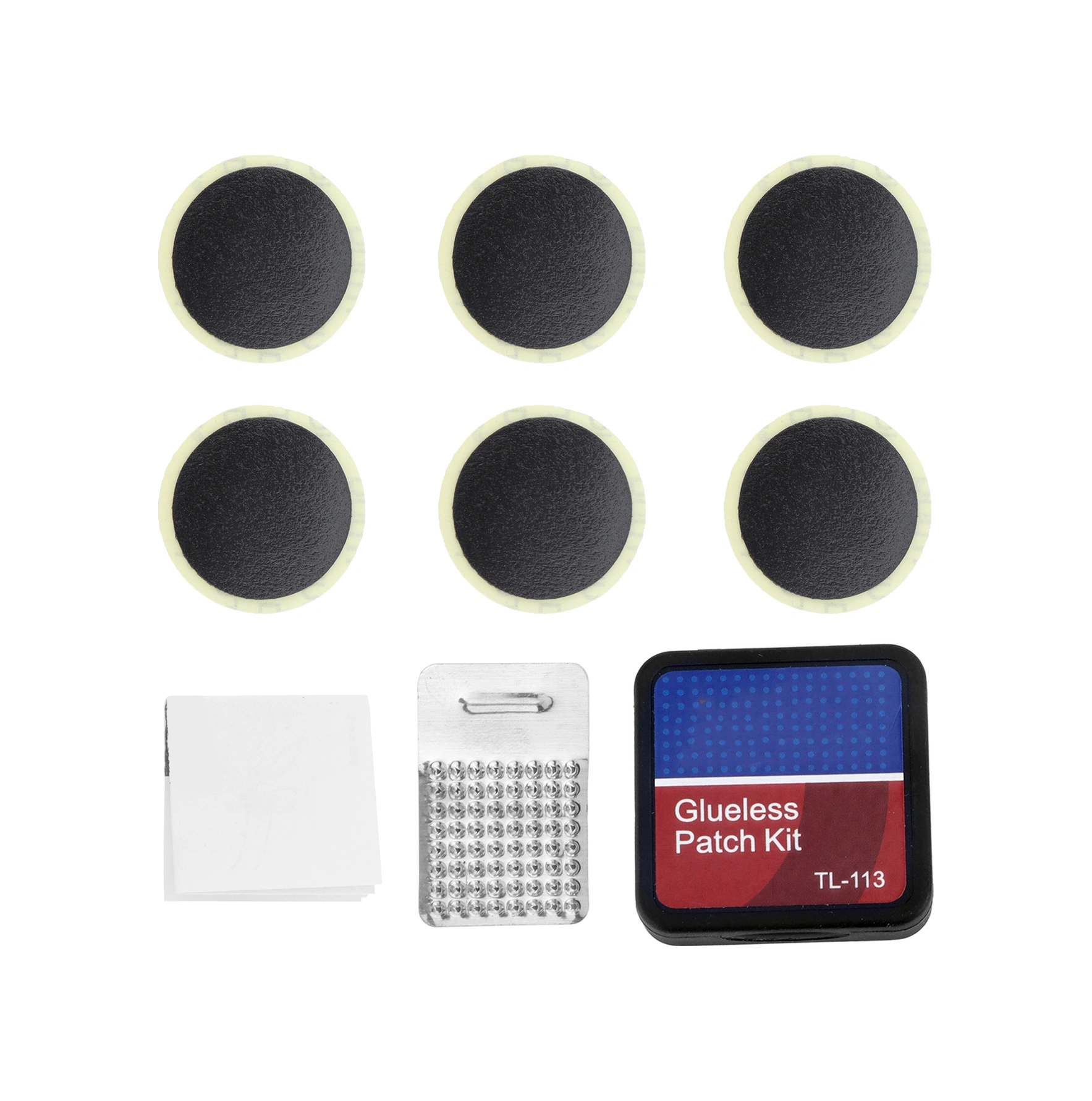 Shineyee Duutı Tl-113 Sıvımsız Lastik Tamir Seti, Dağ Bisikleti Yolları İçin, Siyah, 6 Adet Tamir Parçası + Zımpara + Kılavuz