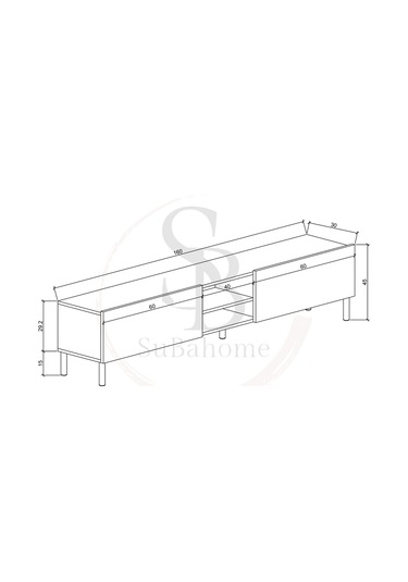 Minimalist 160 Cm Düşme Kapaklı Demir Ayaklı Mdf Beyaz Tv Ünitesi