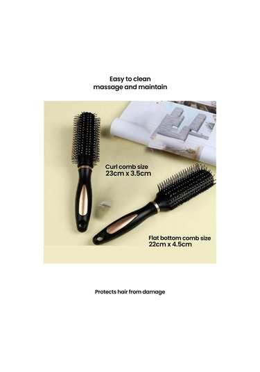 Saç Açıcı Fırça Ve Yuvarlak Fırça, 2 Paket Salon Results Saç Fırçası Seti, Tüm Saç Tipleri İçin Saç Şekillendirici, Kadınlar Ve Erkekler İçin, Islak Ve Kuru Saçlar İçin Saç Açıcı Fırça