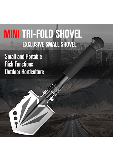 Katlanır Kürek Siper Kazma Aleti Testere Dişli/çivi Çıkarma Tasarımı/şişe Açacağı Bahçecilik Kamp Siyah