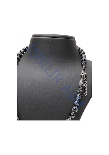Obsidyen Taşi  Kolye Gri