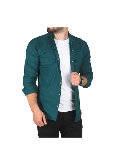 Deepsea Erkek Yeşil Büyük Beden Pamuklu Likralı Spor Gömlek Dar Kalıp, Çıt Çıt Kapamalı 2500423 Yeşil Deepsea Erkek Yeşil Büyük Beden Pamuklu Likralı Spor Gömlek Dar Kalıp, Çıt Çıt Kapamalı 2500423 Yeşil