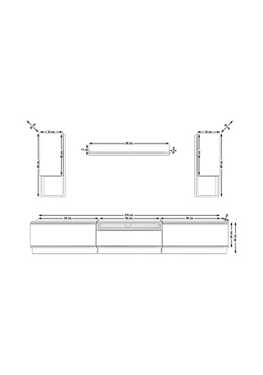 Decoraktiv Trendstyle 270das Mdf Tv Ünitesi Tv Sehpası Pera - Antrasit
