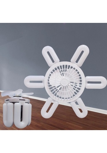 6 Blade Led Katlanabilir Yaprak Işık E27 Vidalı Uçan 4517 Beyaz