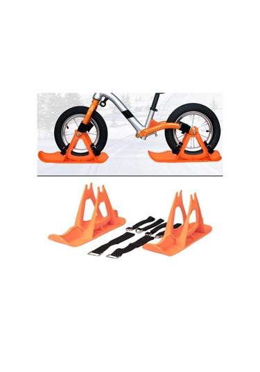 Suntek Kış Kar Kızağı Bisiklet Kayak Kızak Spor Turuncu