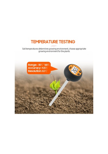 Xindoker "pratik Toprak Test Cihazı: Ph, Sıcaklık Ve Nem Ölçer - Dijital Ekranlı"