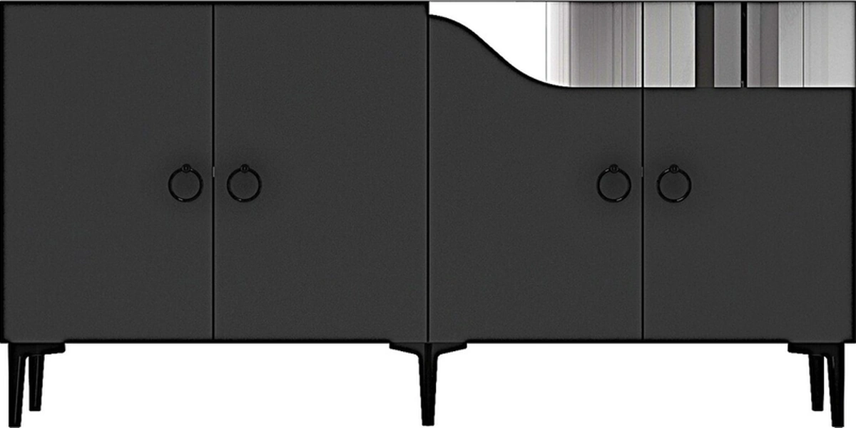 Ka1514as Gama150 Konsol, Kahve Köşesi, Tv Sehpası Antrasit-sılver 150cm Antrasit