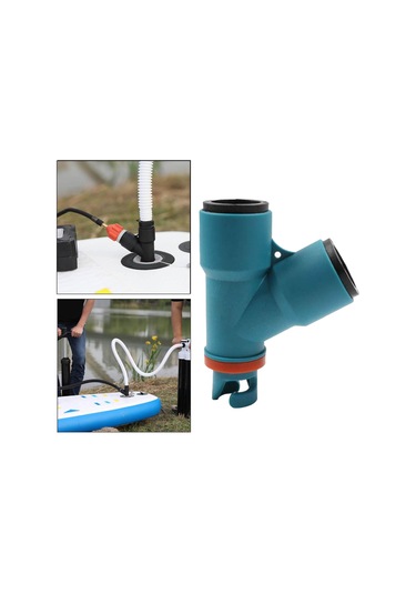 Şişme Bot Hava Valfi Adaptörü Çift Kafa Hava Pompası Adaptör Konnektörü Mavi