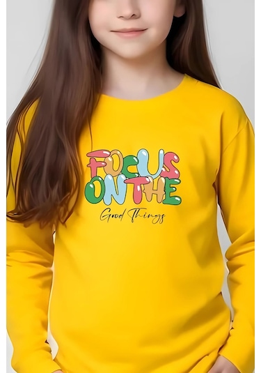 3'lü Better-focus-chill Baskılı Kız Çocuk Eşofman Takımı Çok Renkli