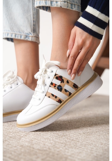 Garantili D0516 Günlük Ortopedik Kadın Sneaker Spor Ayakkabı Beyaz