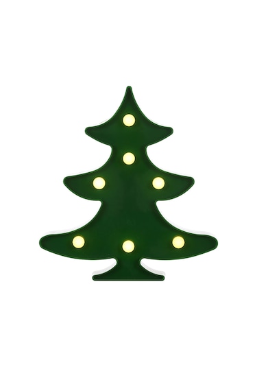 Yaratıcı Noel Ağacı Şekli Sıcak Beyaz Led Dekorasyon Işık, 2 X Aa Pil Powered Parti Festivali Masa Düğün Lambası Gece Lambası Yeşil Diğer