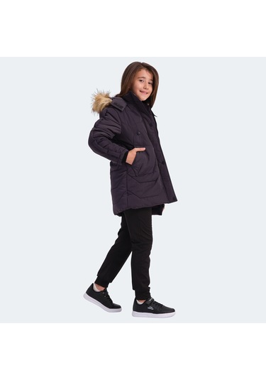 Slazenger CAMRON Çocuk Kapüşonlu Mor Mont & Kaban