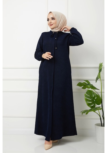 Şönil Kumaş Kışlık Comfort Ferace / Lacivert - F0501 Lacivert