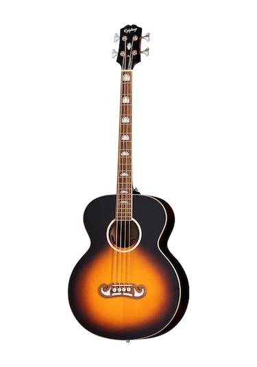 Epiphone El Capitan J-200 Studio Elektro Akustik Bas Gitar Aged Vintage Sunburst