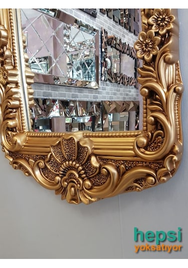 Klasik Model Altın Renk Varaklı Boy Aynası Altın