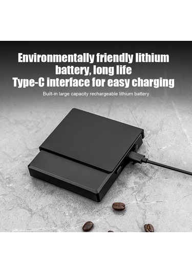 Yaozixa Profesyonel Kahve Terazisi - 0.1g Hassas, Usb-c Şarjlı, Zamanlayıcılı, 2kg Kapasiteli Beyaz