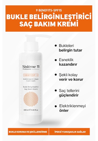Sistéme 11 Bukle Belirginleştirici & Kıvırcık Saçlara Özel Durulanmayan Saç Bakım Kremi 250 Ml