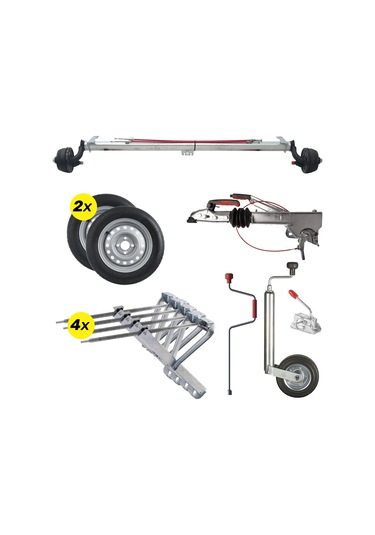 Al-ko 1350kg 1400mm Torsiyonlu Frenli Aks Dingil Seti