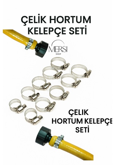 10 Parça Paslanmaz Çelik Hortum Kelepçesi Seti Farklı Ölçüler Su Yağ Hava Boru Bağlantı 1